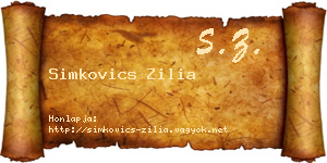 Simkovics Zilia névjegykártya