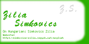 zilia simkovics business card